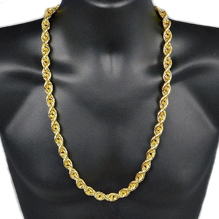 Bling Cartel Admin Necklaces 14K Gold Plated Rope Chain Necklace 12mm x 30 Bling Cartel Admin Necklaces 14K Gold Plated Rope Chain Necklace 12mm x 30