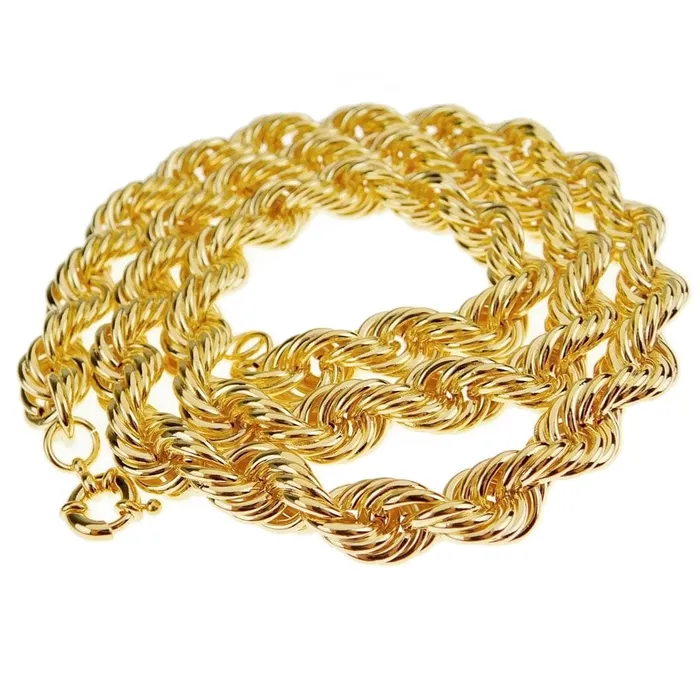 Bling Cartel Admin Necklaces 14K Gold Plated Rope Chain Necklace 12mm x 30