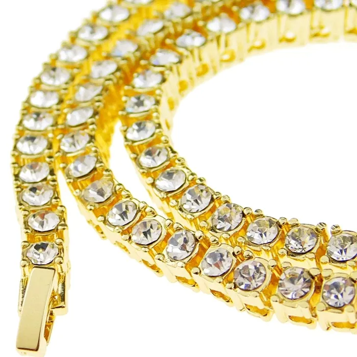 Bling Cartel Admin Necklaces Tennis Chain Gold Finish Iced One Row Choker Necklace 20 6MM