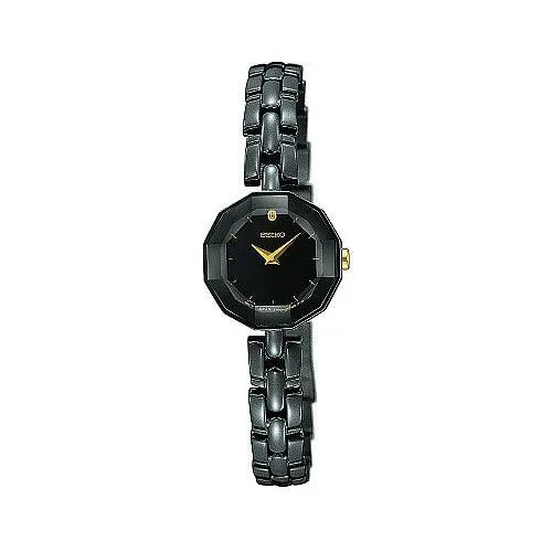Bracelets Seiko Seiko Womens Quartz Black Bracelet Watch SUJF15