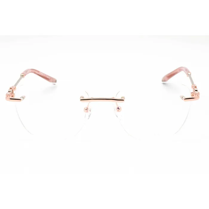Charriol Rings Charriol Mens Eyeglasses Rimless Shiny Pink GoldSilver Metal Frame PC71048 C03