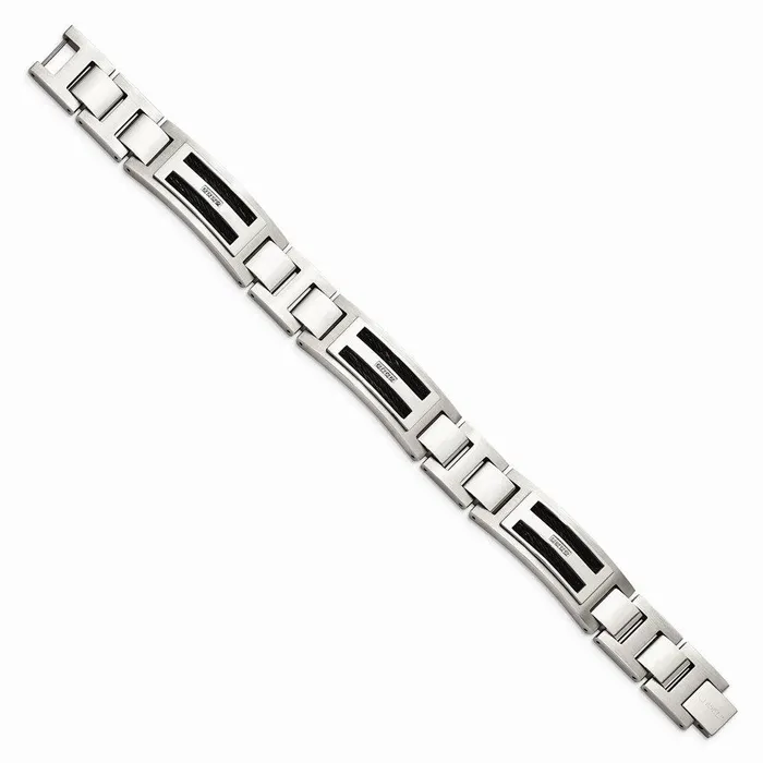 Chisel Bracelets Stainless Steel PolishedMatte Black IPplated 005ct tw Diamond Bracelet Chisel Bracelets Stainless Steel PolishedMatte Black IPplated 005ct tw Diamond Bracelet