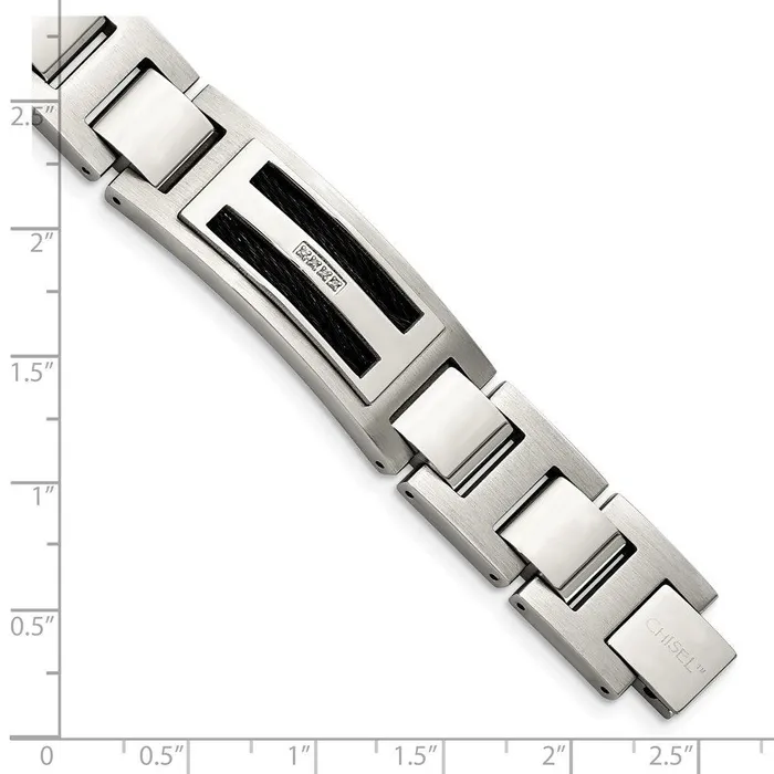 Chisel Bracelets Stainless Steel PolishedMatte Black IPplated 005ct tw Diamond Bracelet Chisel Bracelets Stainless Steel PolishedMatte Black IPplated 005ct tw Diamond Bracelet