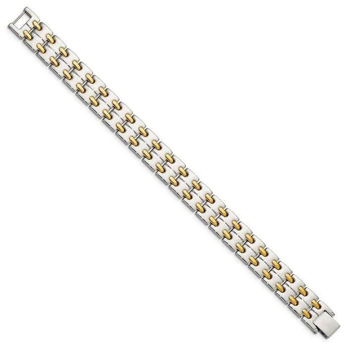 Chisel Bracelets Stainless Steel Polished Yellow IPplated 85in Bracelet Chisel Bracelets Stainless Steel Polished Yellow IPplated 85in Bracelet