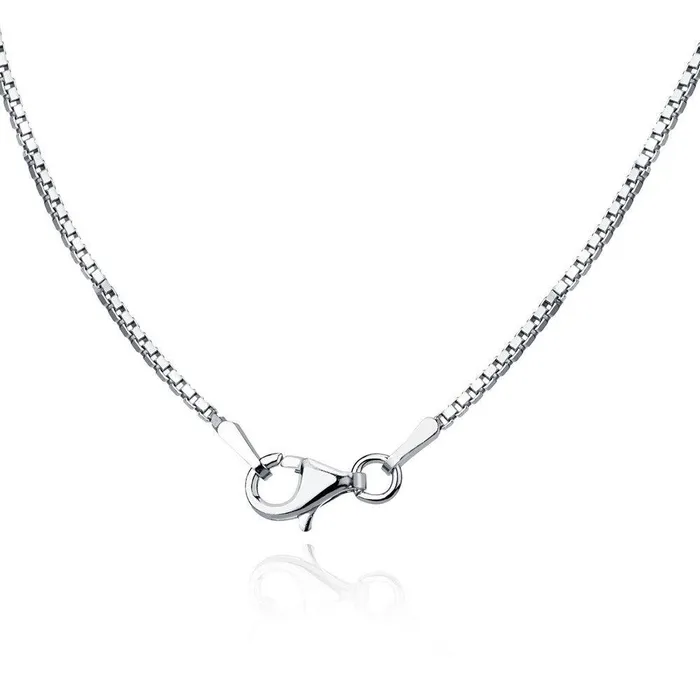 Classic Rings Sterling Silver Rhodium Plated 10mm Rhodium Box Chain 16