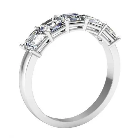 deBebians Rings 150cttw Shared Prong Asscher Diamond Five Stone Ring