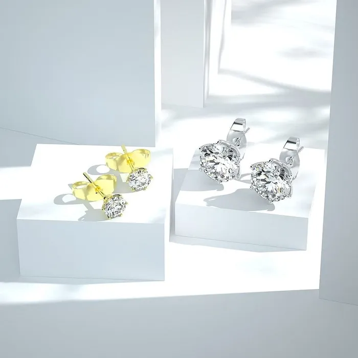 Earrings Classic 925 Sterling Silver 011 VVS Carat Moissanite Stud Earrings VVS Jewelry