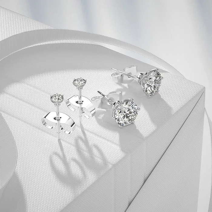 Earrings Classic 925 Sterling Silver 011 VVS Carat Moissanite Stud Earrings VVS Jewelry