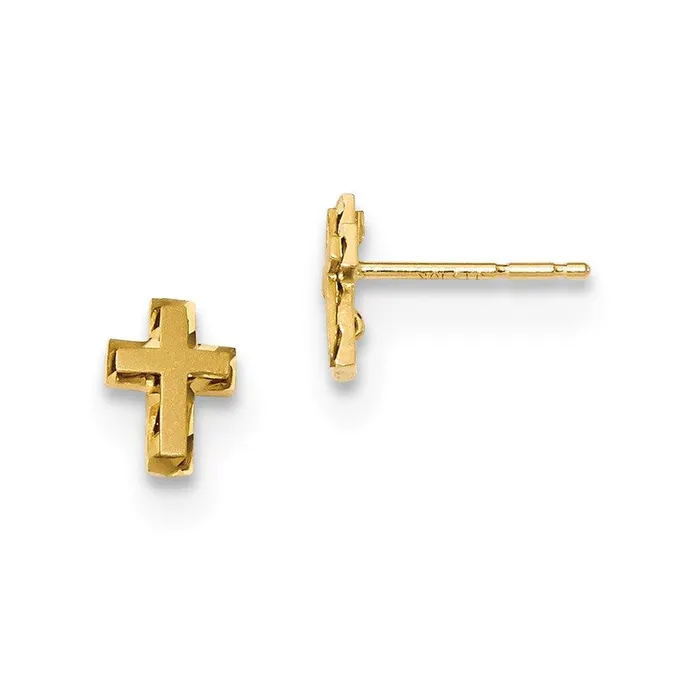 Earrings Jewelry Madi K Kids 14k Satin Polished Diamondcut Cross Post Earrings Earrings Jewelry Madi K Kids 14k Satin Polished Diamondcut Cross Post Earrings