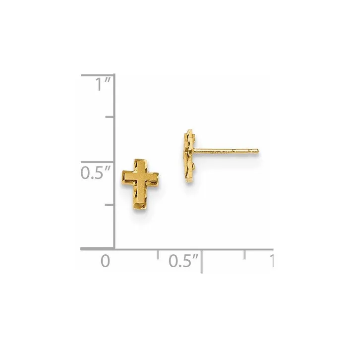 Earrings Jewelry Madi K Kids 14k Satin Polished Diamondcut Cross Post Earrings Earrings Jewelry Madi K Kids 14k Satin Polished Diamondcut Cross Post Earrings