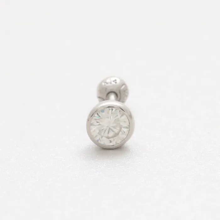 from J Shop Earrings 4mm CZ Bezel Ear Piercing