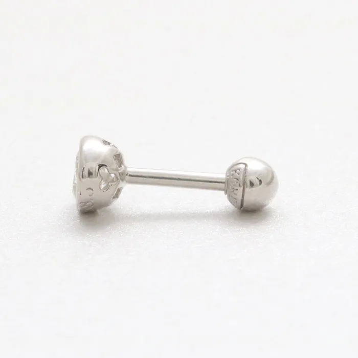 from J Shop Earrings 4mm CZ Bezel Ear Piercing