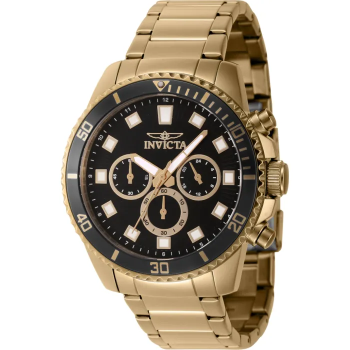 Invicta Bracelets Invicta Mens Watch Pro Diver Chronograph Black Dial Yellow Gold Bracelet 46054 Invicta Bracelets Invicta Mens Watch Pro Diver Chronograph Black Dial Yellow Gold Bracelet 46054