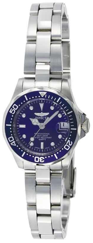 Invicta Invicta Womens Stainless Steel Watch Pro Diver Bracelet Quartz Blue Dial 9177 Bracelets