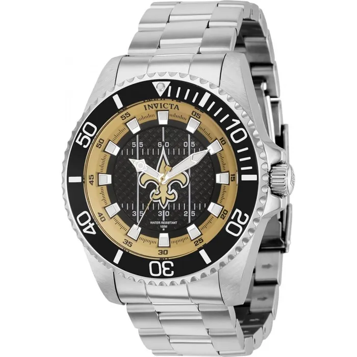 Invicta Mens Quartz Watch NFL New Orleans Saints Stainless Steel Bracelet 36941 Invicta Bracelets Invicta Mens Quartz Watch NFL New Orleans Saints Stainless Steel Bracelet 36941 Invicta Bracelets