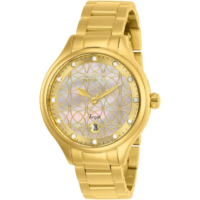 Invicta Womens Quartz Watch Angel Oyster White Dial Yellow Gold Bracelet 27434 Invicta Bracelets Invicta Womens Quartz Watch Angel Oyster White Dial Yellow Gold Bracelet 27434 Invicta Bracelets