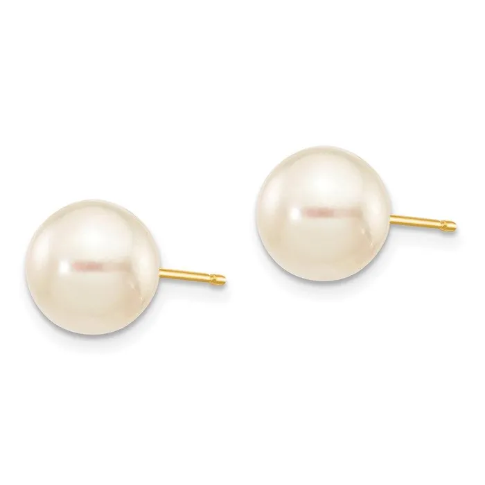 Jewelry Earrings 14k 89mm Round White Saltwater Akoya Cultured Pearl Stud Post Earrings Jewelry Earrings 14k 89mm Round White Saltwater Akoya Cultured Pearl Stud Post Earrings