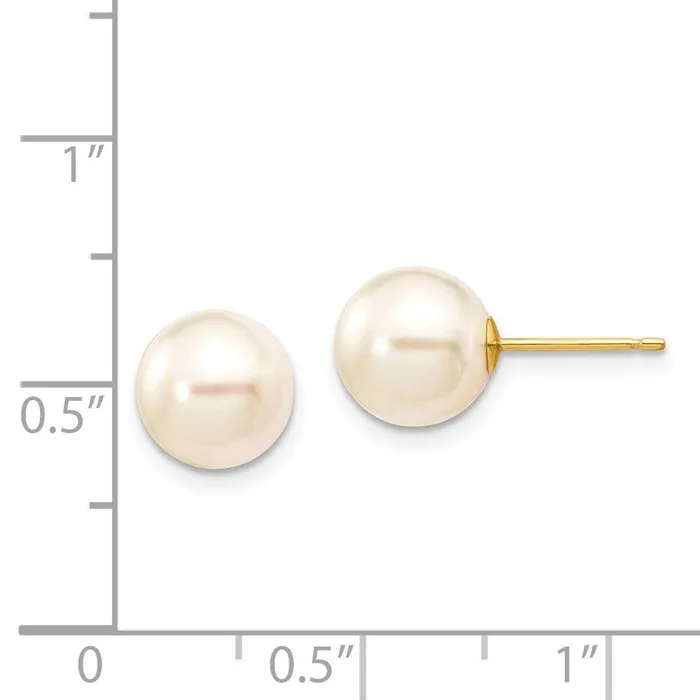 Jewelry Earrings 14k 89mm Round White Saltwater Akoya Cultured Pearl Stud Post Earrings Jewelry Earrings 14k 89mm Round White Saltwater Akoya Cultured Pearl Stud Post Earrings