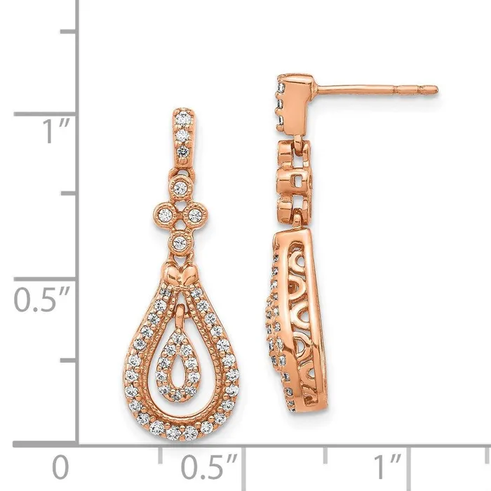 Jewelry Earrings 14K Rose Gold Polished Diamond Post Earrings Jewelry Earrings 14K Rose Gold Polished Diamond Post Earrings