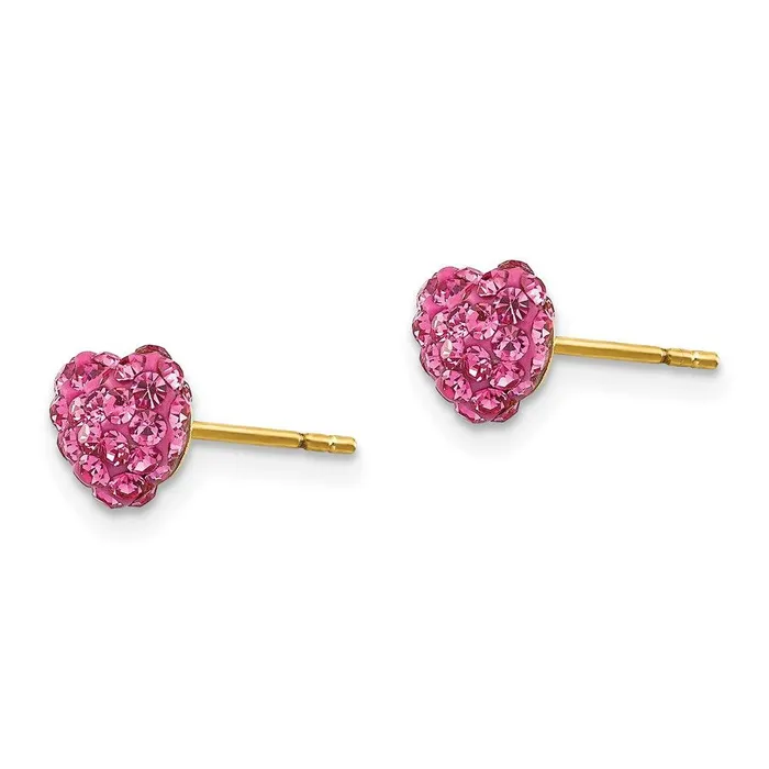 Jewelry Earrings Madi K Kids 14k Pink Crystal Heart Post Earrings Jewelry Earrings Madi K Kids 14k Pink Crystal Heart Post Earrings