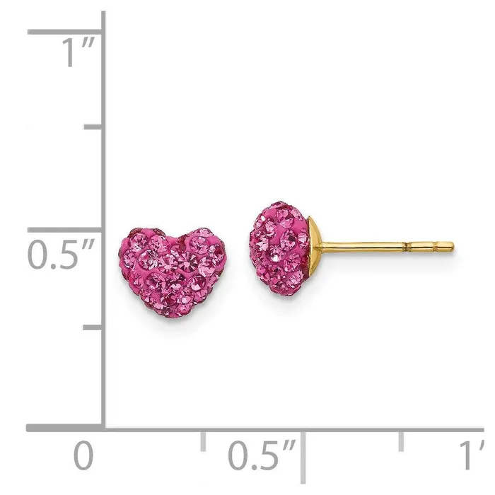 Jewelry Earrings Madi K Kids 14k Pink Crystal Heart Post Earrings Jewelry Earrings Madi K Kids 14k Pink Crystal Heart Post Earrings