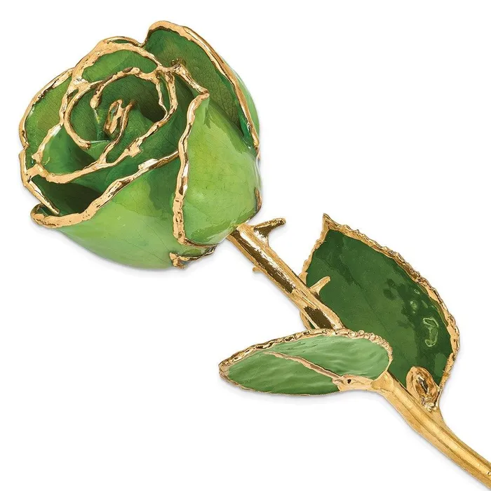 Jewelry Laquer Dipped Gold Trimmed PeridotTopaz Rose Earrings