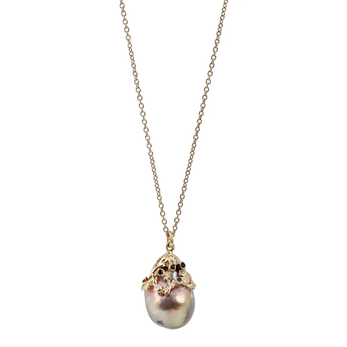 Kimberlin Brown Coral Cap Pearl Necklace Necklaces