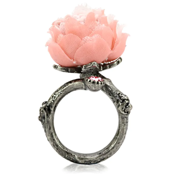 LO4746 Antique Tone Brass Ring with Assorted in MultiColor Alamode Rings