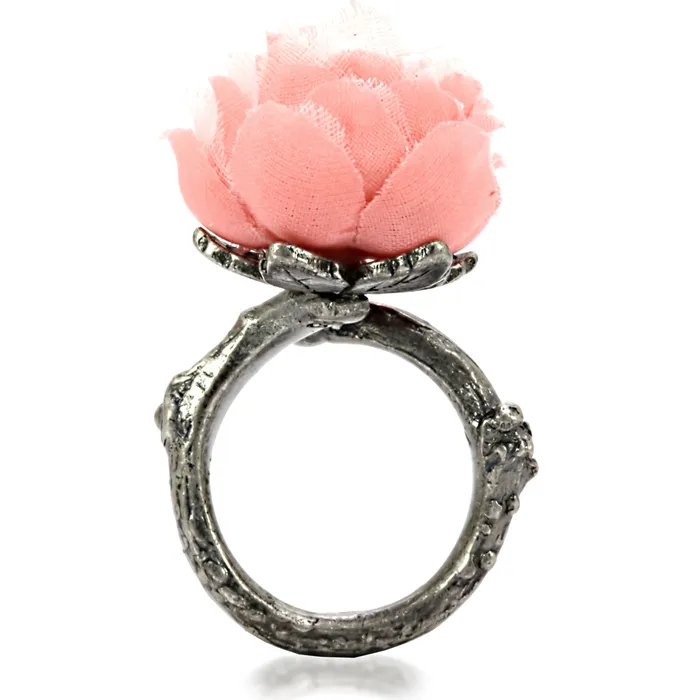 LO4746 Antique Tone Brass Ring with Assorted in MultiColor Alamode Rings