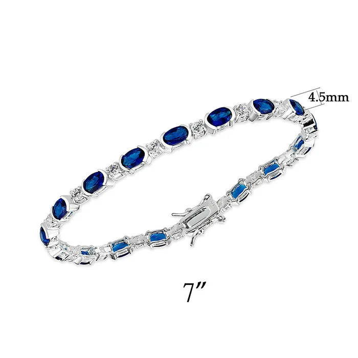 LO5S106 Sterling Silver Bracelet with AAA Grade CZ in Montana7 Alamode Bracelets