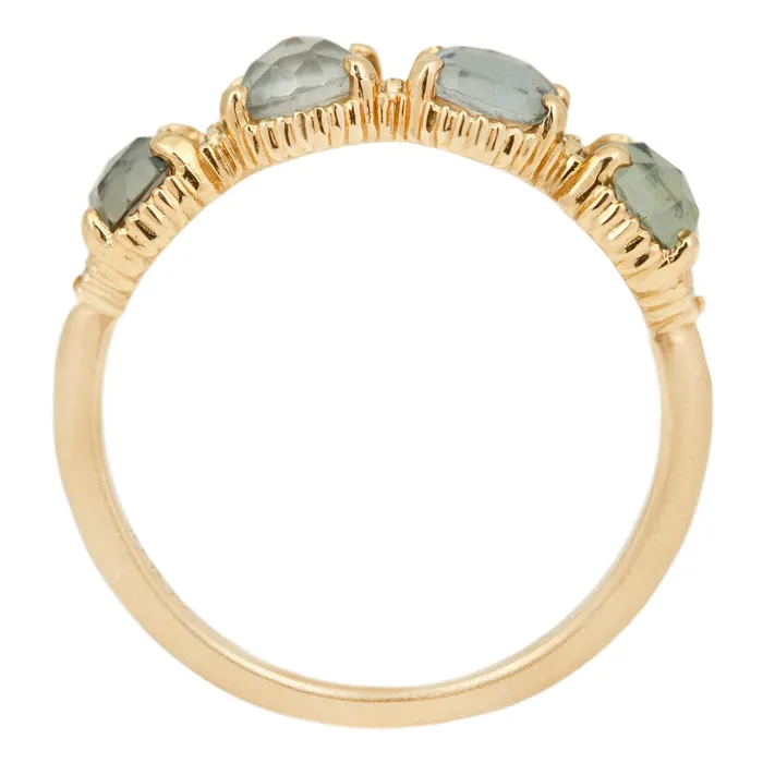 Megan Thorne Gray Sapphire Ribbed Topper Ring Rings