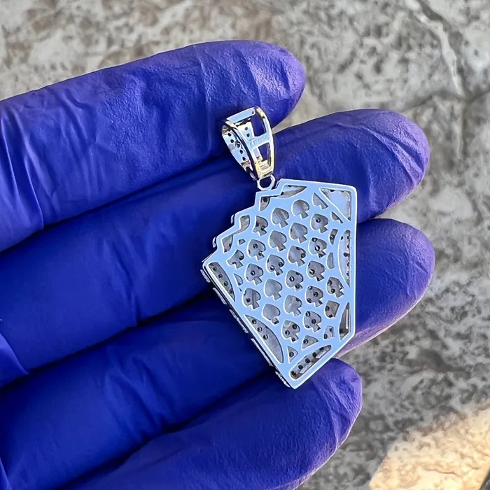Moissanite 925 Sterling Silver Pendant Playing Cards Iced Flooded Out Royal Flush Bling Cartel Necklaces Moissanite 925 Sterling Silver Pendant Playing Cards Iced Flooded Out Royal Flush Bling Cartel Necklaces