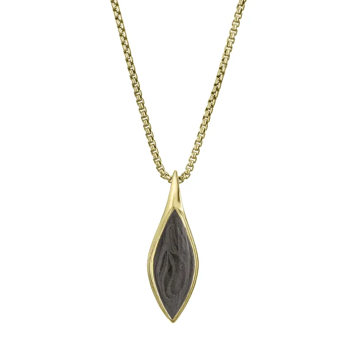 Necklaces closebymejewelry Marquise Cremation Necklace in 14K Yellow Gold