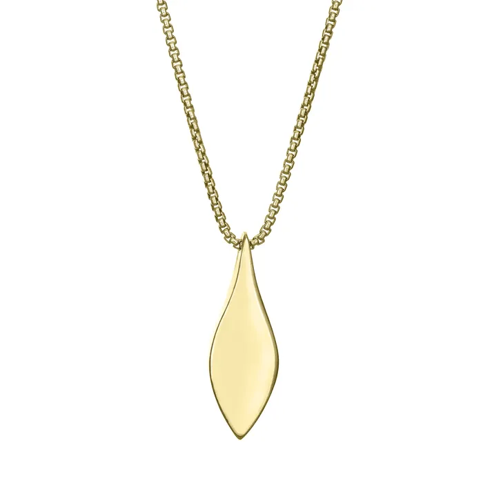 Necklaces closebymejewelry Marquise Cremation Necklace in 14K Yellow Gold