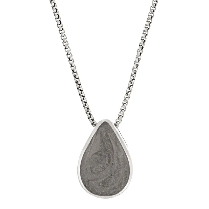 Necklaces Large Sliding Pear Cremation Necklace in Sterling Silver closebymejewelry Necklaces Large Sliding Pear Cremation Necklace in Sterling Silver closebymejewelry