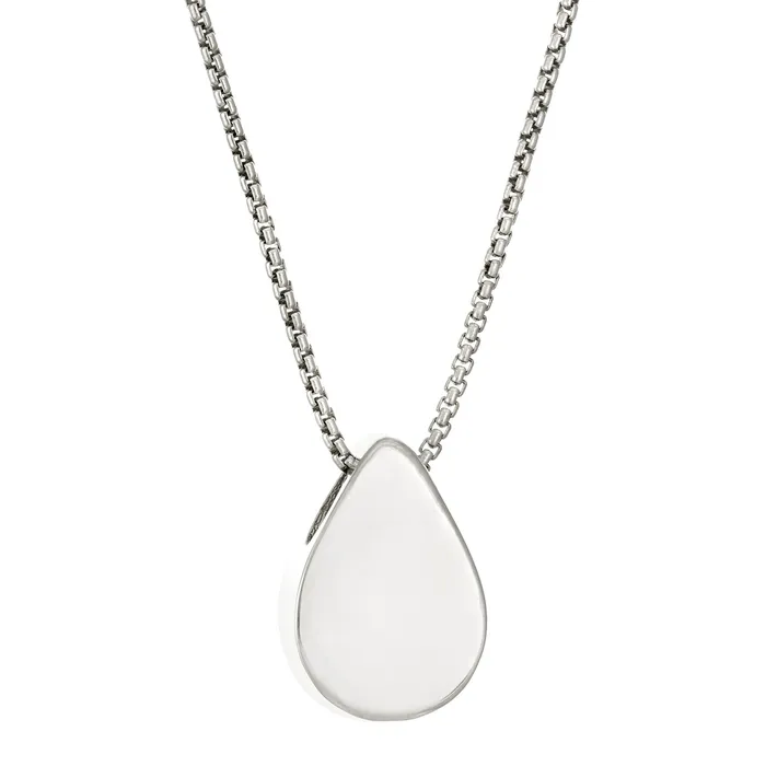 Necklaces Large Sliding Pear Cremation Necklace in Sterling Silver closebymejewelry