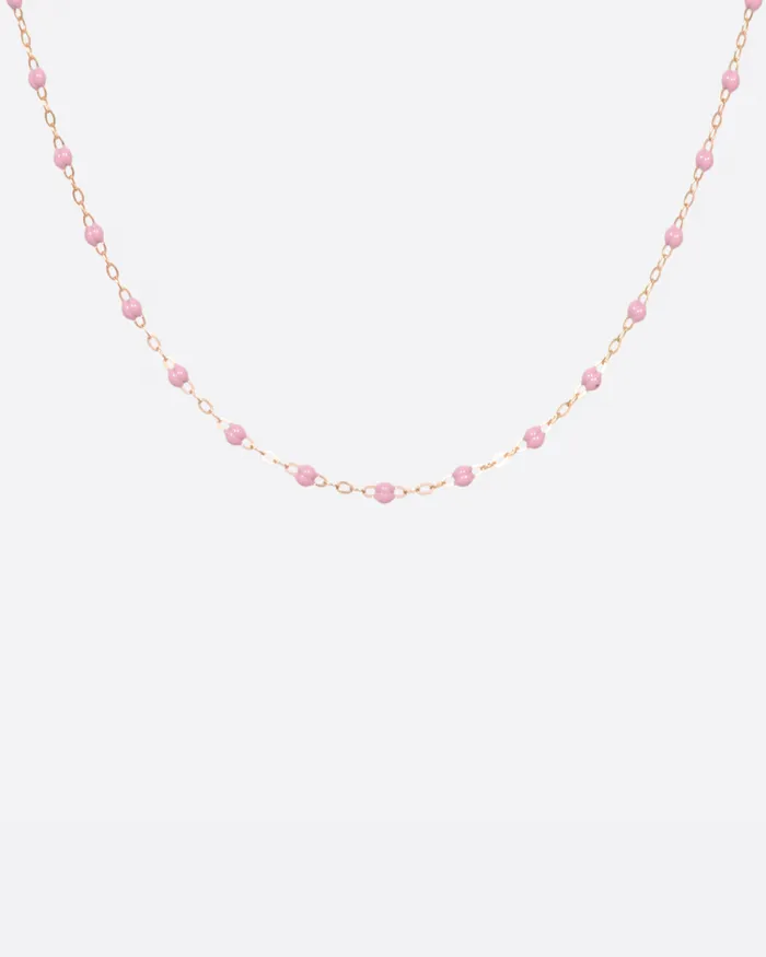 Necklaces Rose Gold Resin Beaded Necklace 16 inches GIGI CLOZEAU