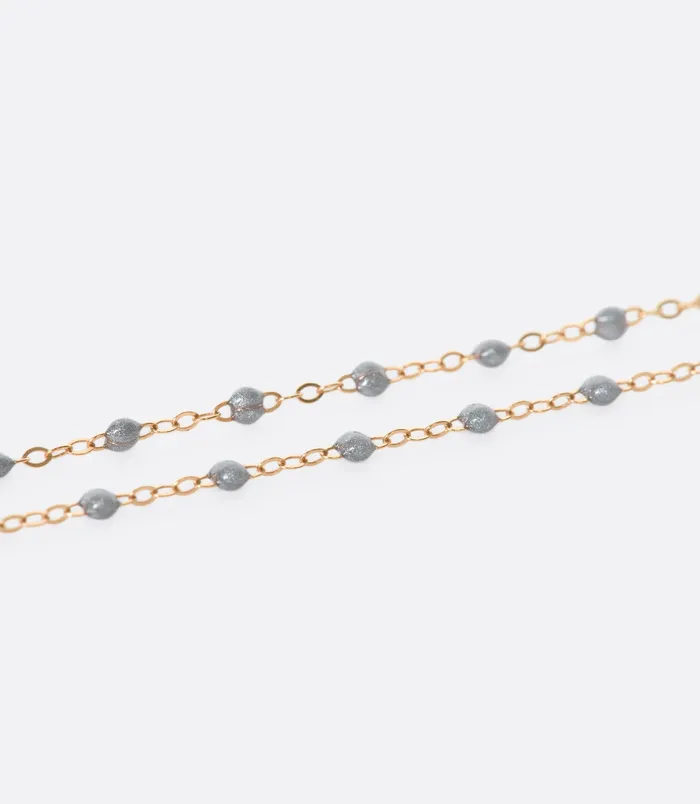 Necklaces Rose Gold Resin Beaded Necklace 16 inches GIGI CLOZEAU