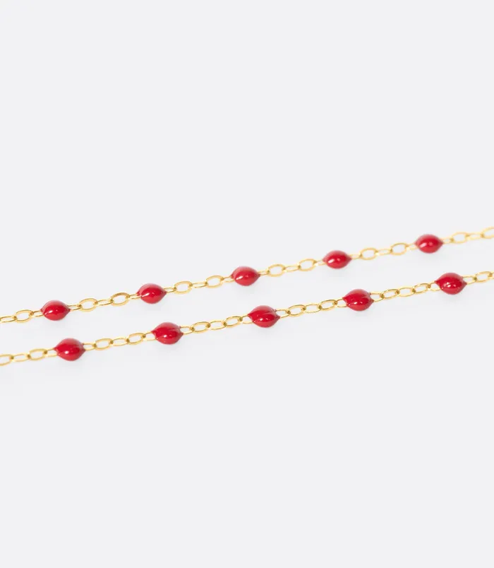 Necklaces Rose Gold Resin Beaded Necklace 16 inches GIGI CLOZEAU
