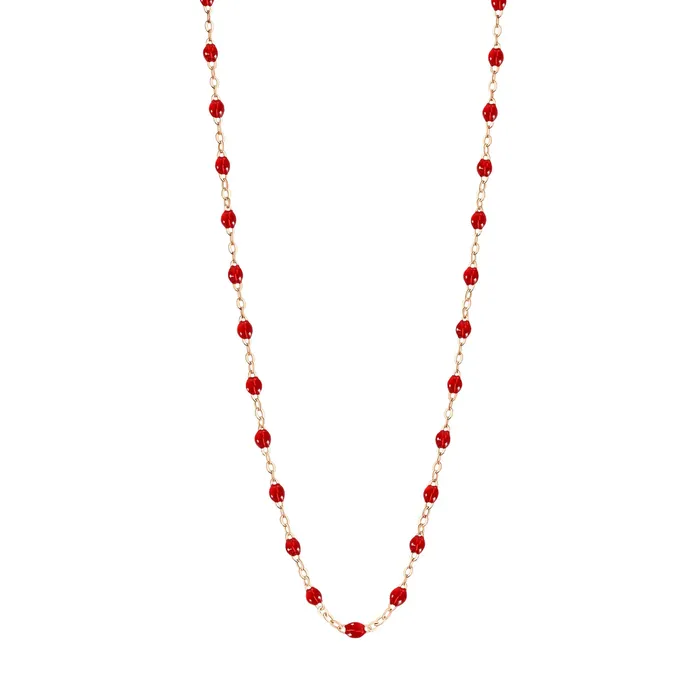 Necklaces Rose Gold Resin Beaded Necklace 16 inches GIGI CLOZEAU