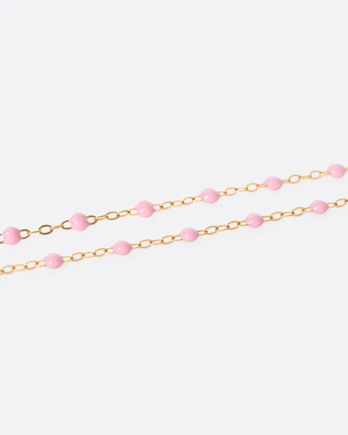 Necklaces Rose Gold Resin Beaded Necklace 16 inches GIGI CLOZEAU