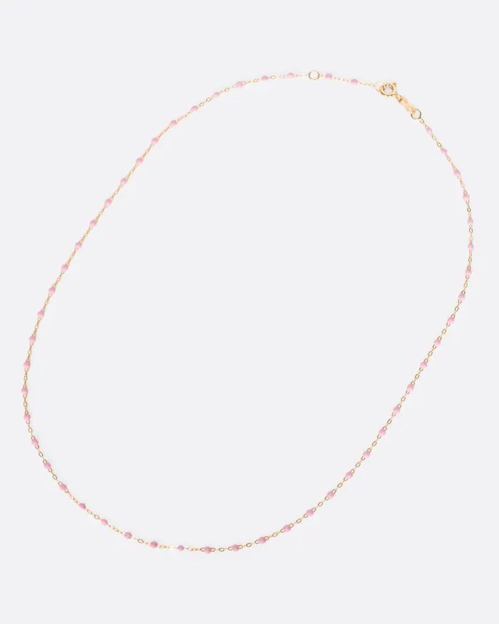 Necklaces Rose Gold Resin Beaded Necklace 16 inches GIGI CLOZEAU