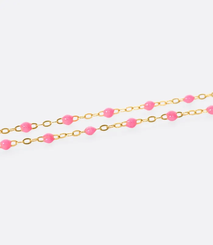 Necklaces Rose Gold Resin Beaded Necklace 16 inches GIGI CLOZEAU