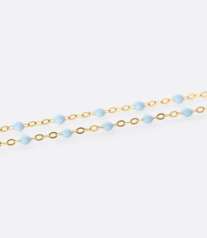 Necklaces Rose Gold Resin Beaded Necklace 16 inches GIGI CLOZEAU
