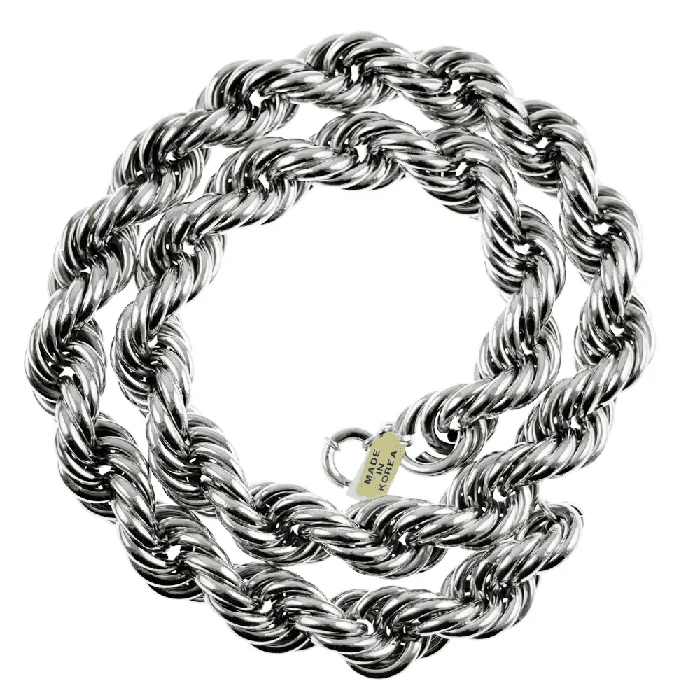 Necklaces Silver Tone Rope Chain Necklace 25mm Thick x 36 Inch Sungshin