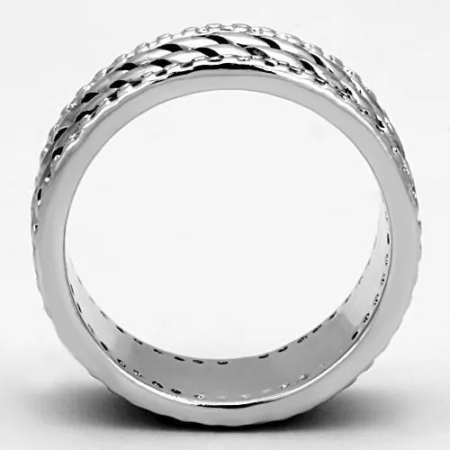 Rings Alamode 3W306 Rhodium Brass Ring with AAA Grade CZ in Clear
