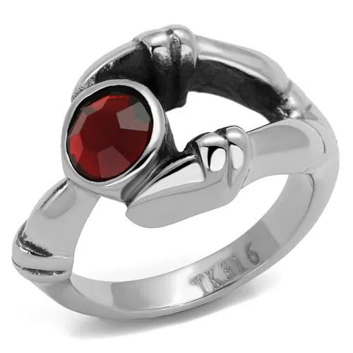 Rings Alamode TK1970 High polished no plating Stainless Steel Ring with Top Grade Crystal in Siam Rings Alamode TK1970 High polished no plating Stainless Steel Ring with Top Grade Crystal in Siam
