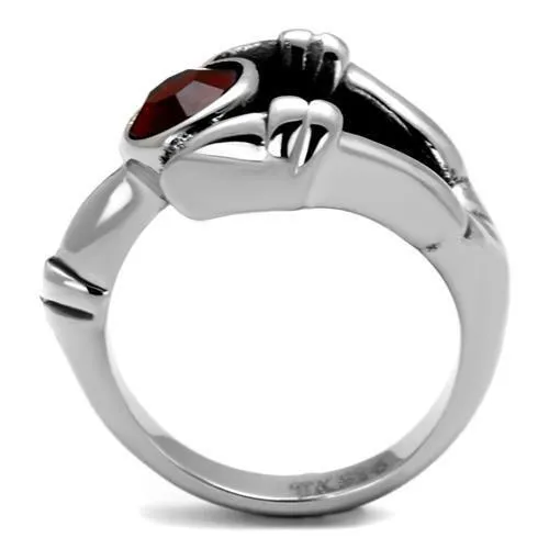 Rings Alamode TK1970 High polished no plating Stainless Steel Ring with Top Grade Crystal in Siam
