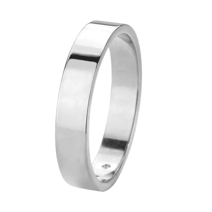 Rings Alamode TK3832N High Polished No Plated Stainless Steel Ring with Top Grade Crystal in Clear