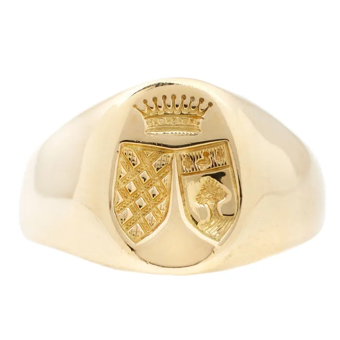 Rings Antique Vintage Jewelry Gold Double Shield Signet Ring